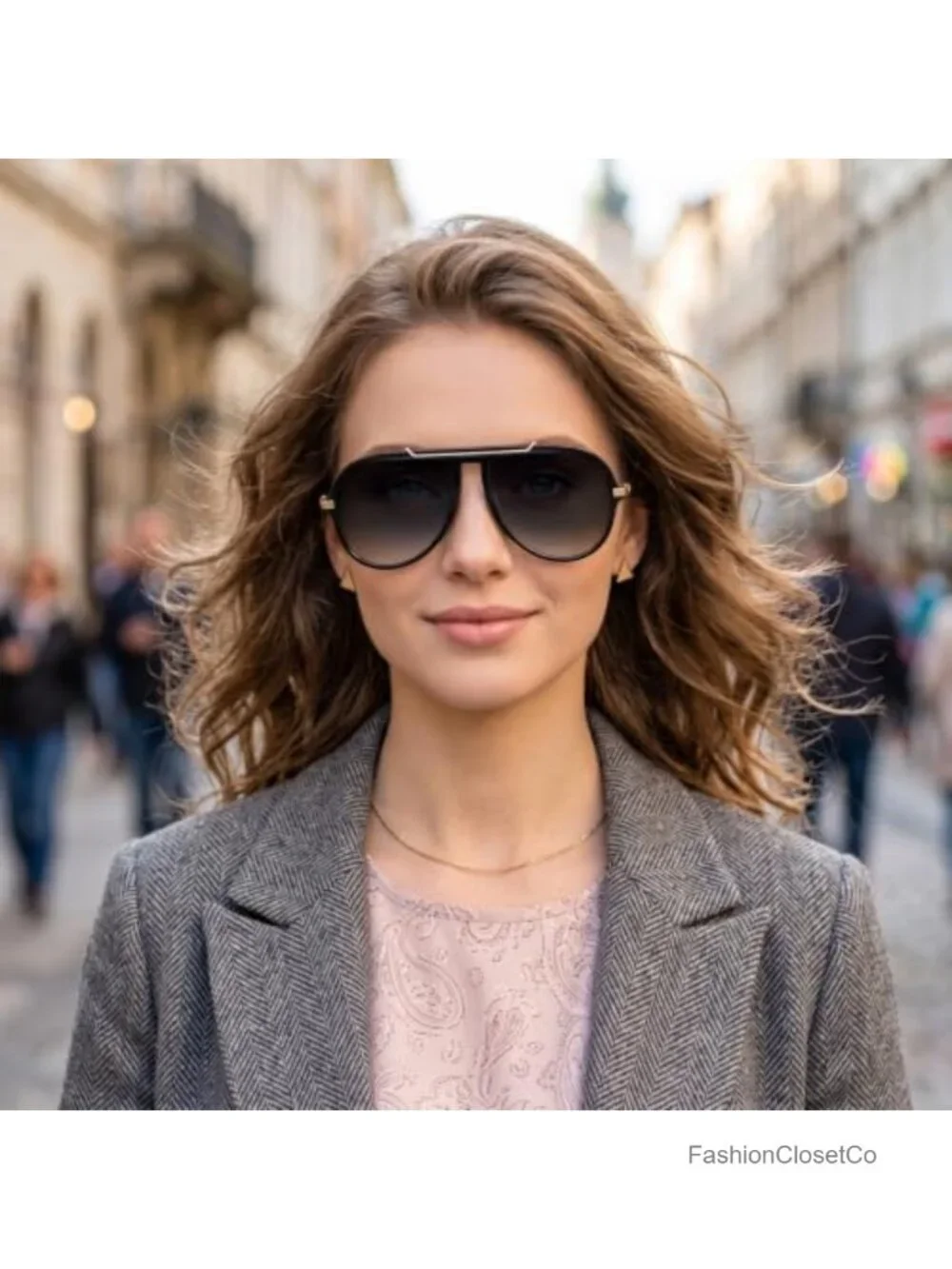 2 Pcs Oversized Square Sunglasses for Women Men Retro 70s Polarized UV400